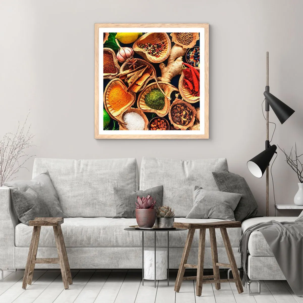 Plakat i ramme af lyst egetræ - Tag, hvad du vil have - 40x40 cm