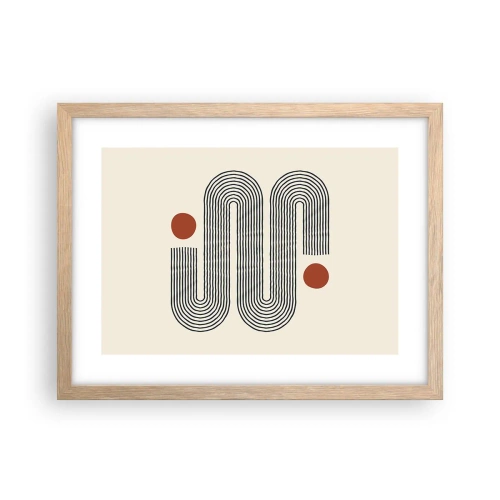 Plakat i ramme af lyst egetræ - Fra start til slut - 40x30 cm