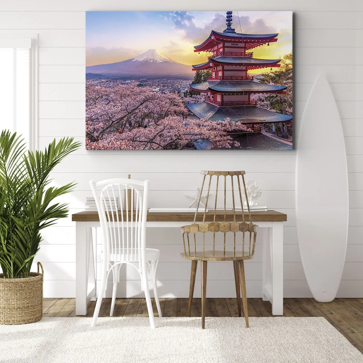 Lærredstryk - Billede på lærred - Essensen af den japanske ånd - 100x70 cm