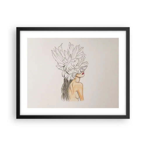 Plakat i sort ramme - Skønhed kronet - 50x40 cm