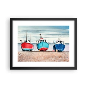 Plakat i sort ramme - Klar til at fange - 40x30 cm