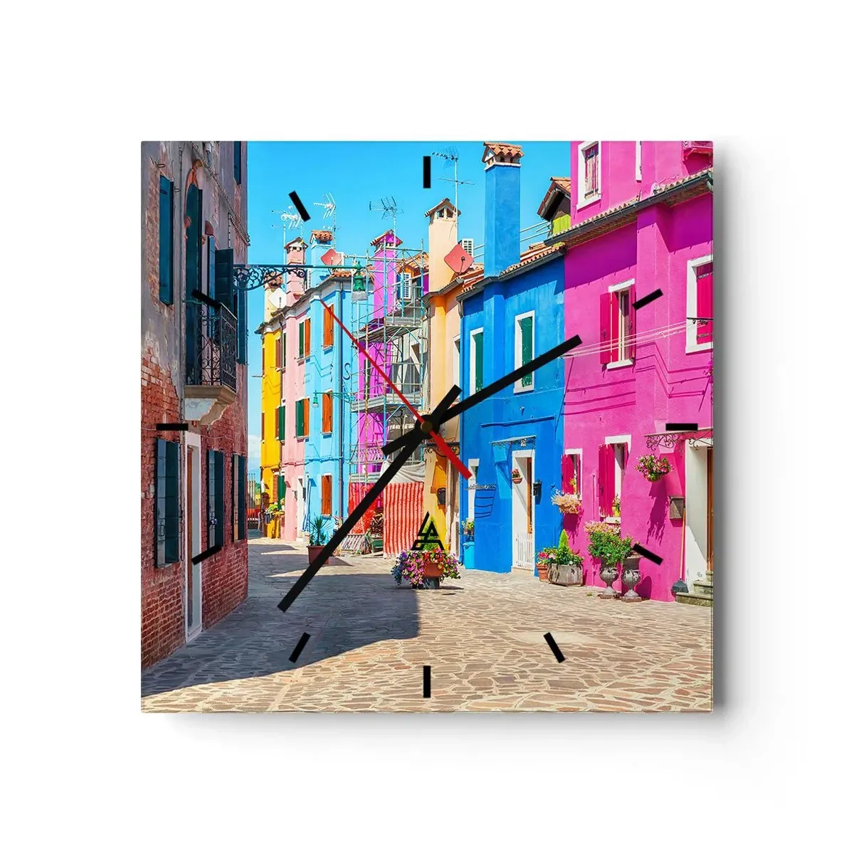 Vægur, Uret - Byen "Under papegøjer” - 30x30 cm