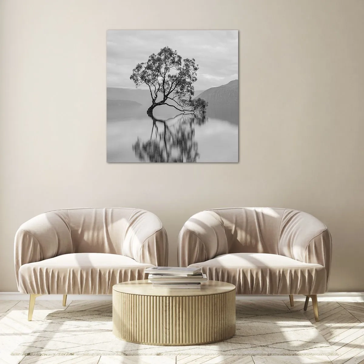 Billede på glas - Der findes et land - 70x70 cm