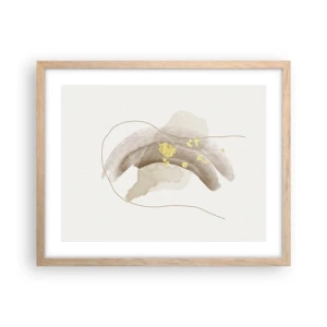 Plakat i ramme af lyst egetræ - Mødt i rummet - 50x40 cm