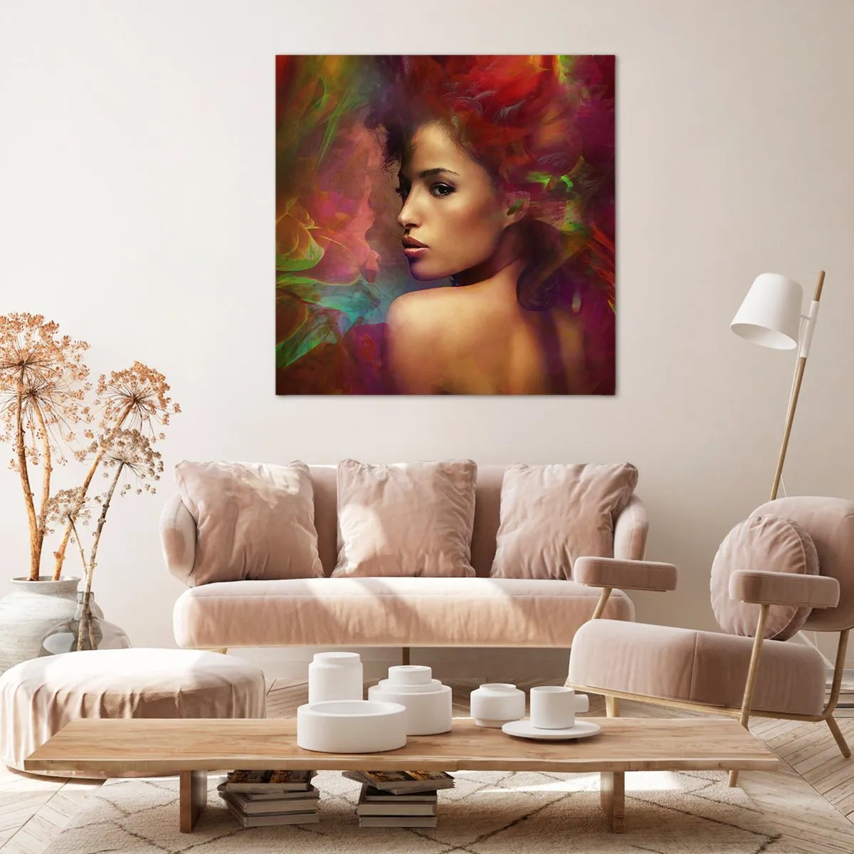 Lærredstryk - Billede på lærred - Smukkere end en regnbue, sart som tåge - 60x60 cm