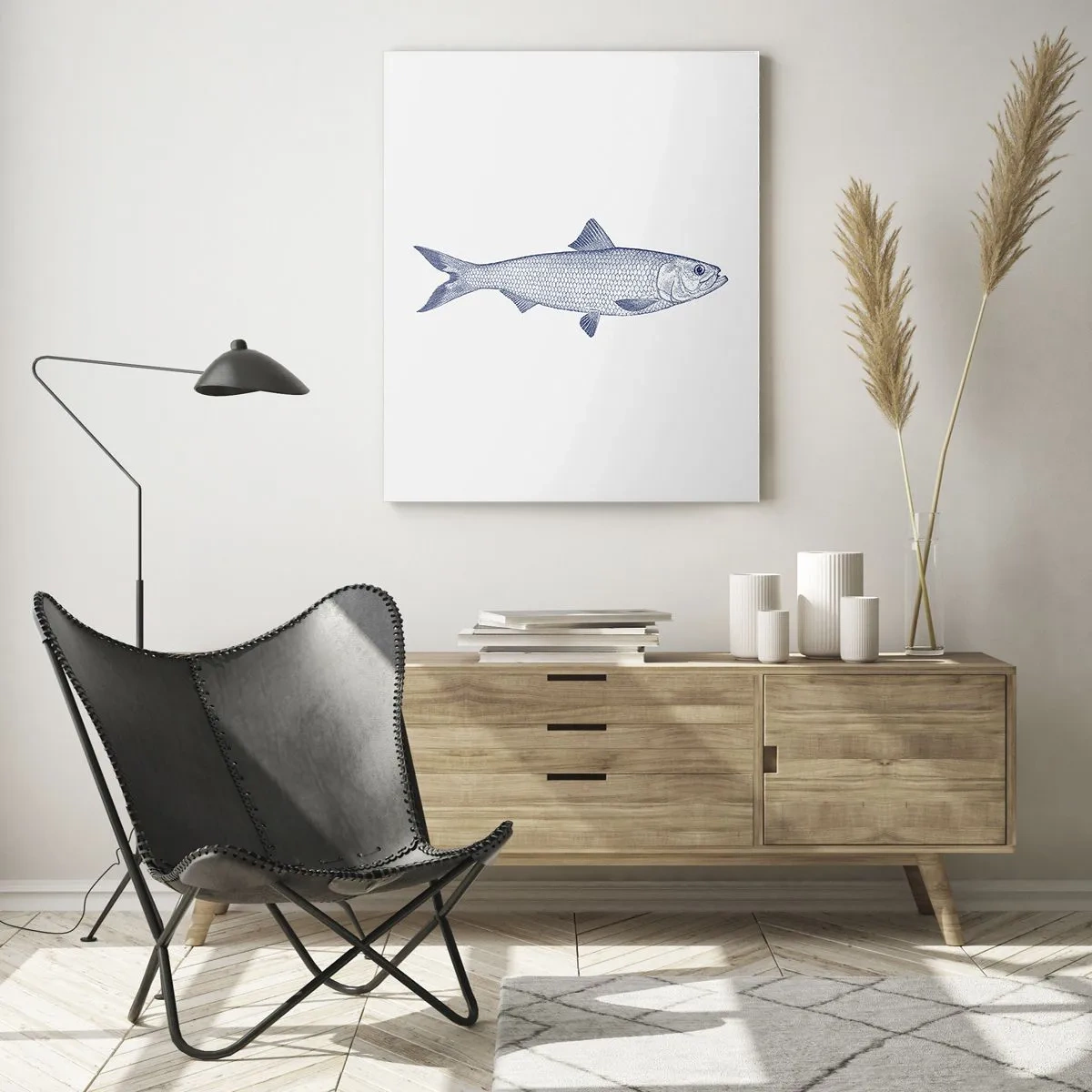 Billede på glas - Hilsner fra de nordlige have - 50x70 cm