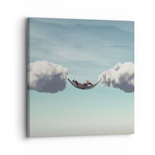 Lærredstryk - Billede på lærred - Lykken i øjeblikket - 30x30 cm