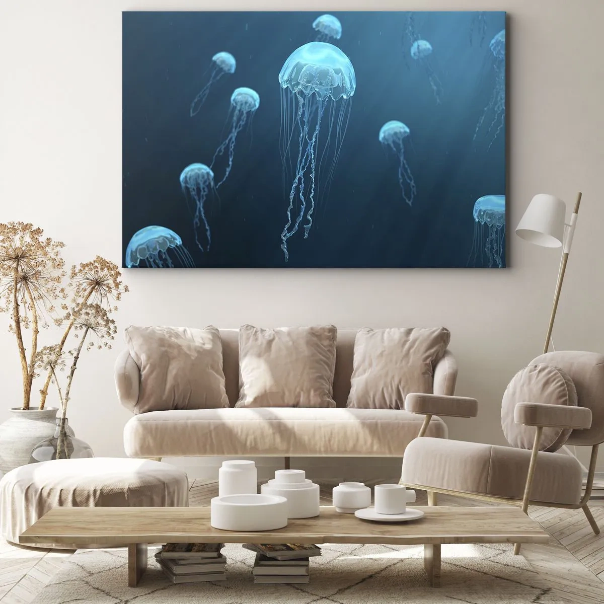 Lærredstryk - Billede på lærred - Havets dans - 120x80 cm