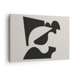 Lærredstryk - Billede på lærred - Abstrakt geometrisk komposition i sort-hvid - 70x50cm - Sammensæt din egen - Moderne vægdekoration til stue og soveværelse ARTTOR