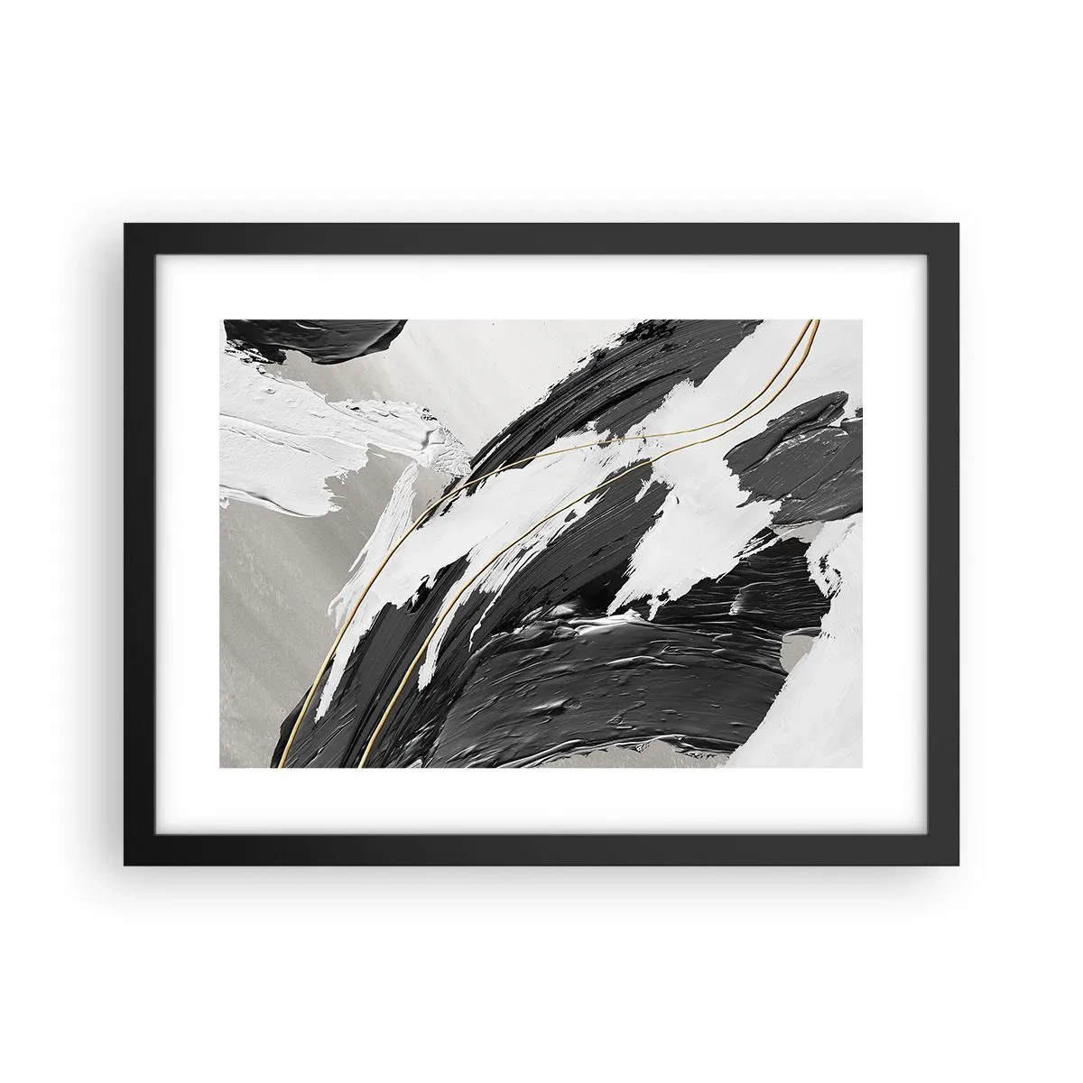 Plakat i sort ramme - Abstraktion med flair - 40x30 cm