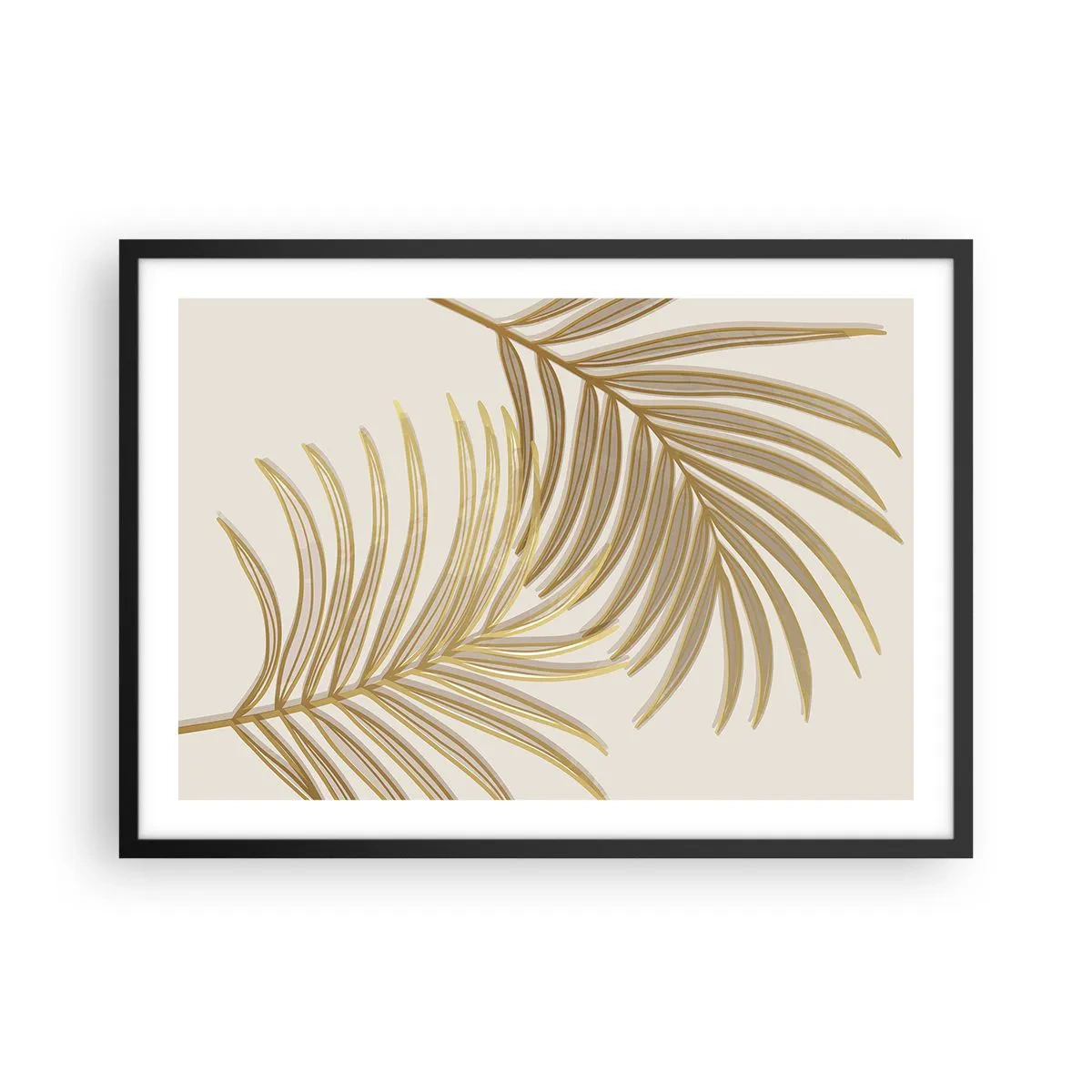 Plakat i sort ramme - Gylden palme! - 70x50 cm