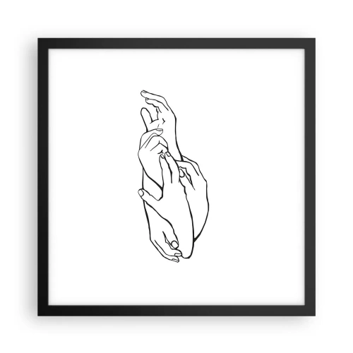 Plakat i sort ramme - God berøring - 40x40 cm