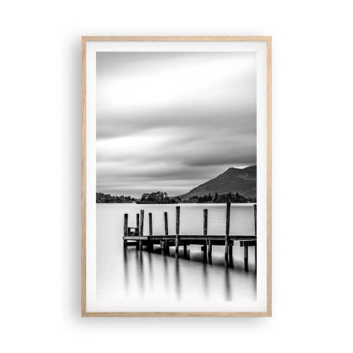 Plakat i ramme af lyst egetræ - Mildhed og styrke - 61x91 cm