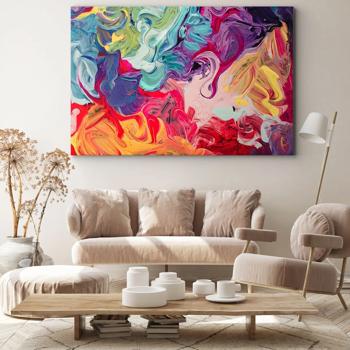 Lærredstryk - Billede på lærred - Farvernes fødsel - 70x50 cm