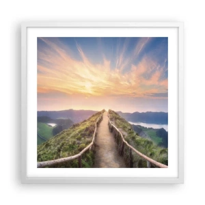 Plakat i hvid ramme - Tæt på himlen - 50x50 cm