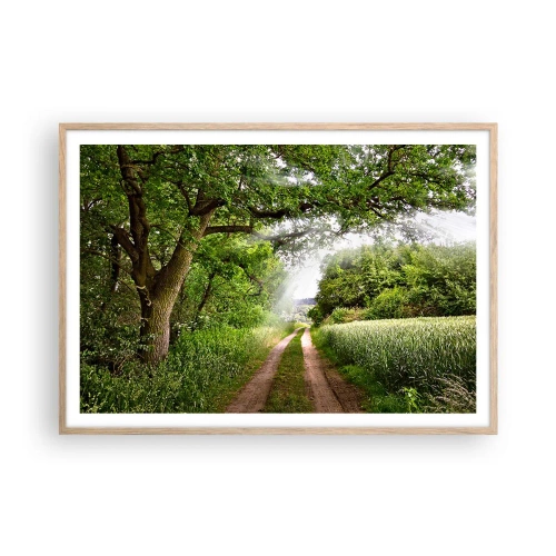 Plakat i ramme af lyst egetræ - Et in Arcadia ego - 100x70 cm