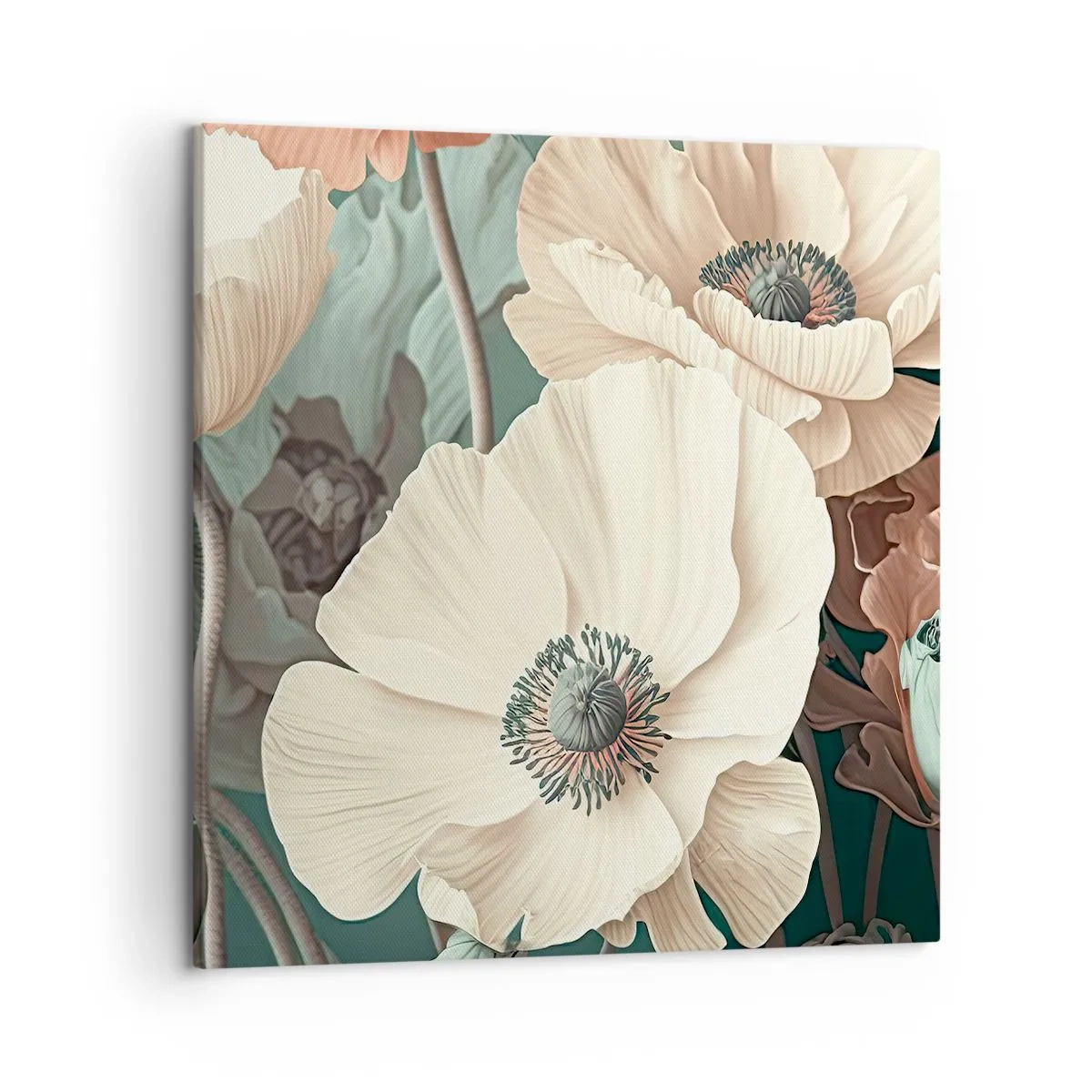 Lærredstryk - Billede på lærred - Valmuernes hvisken - 50x50 cm