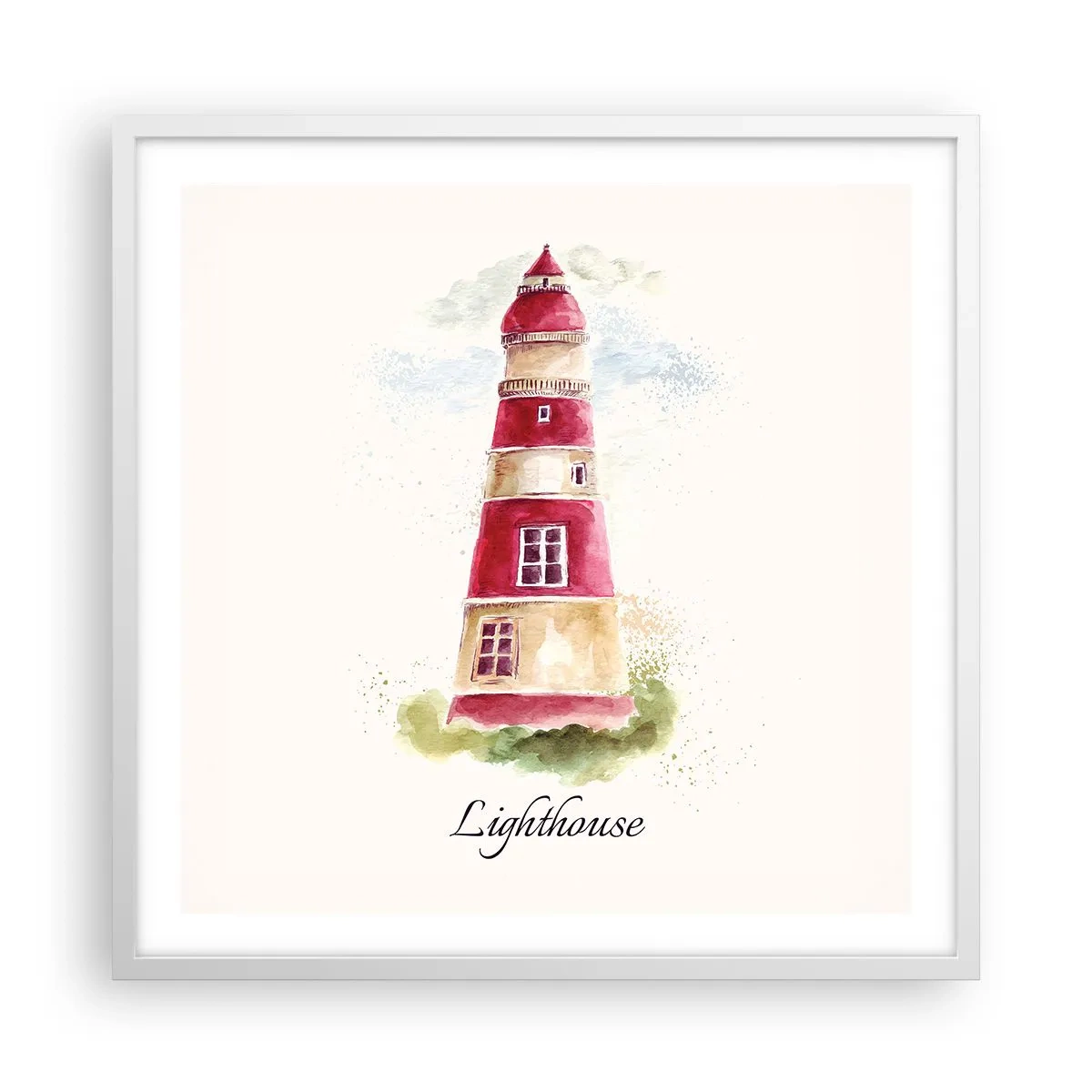 Plakat i hvid ramme - Altid vejret omkring - 60x60 cm