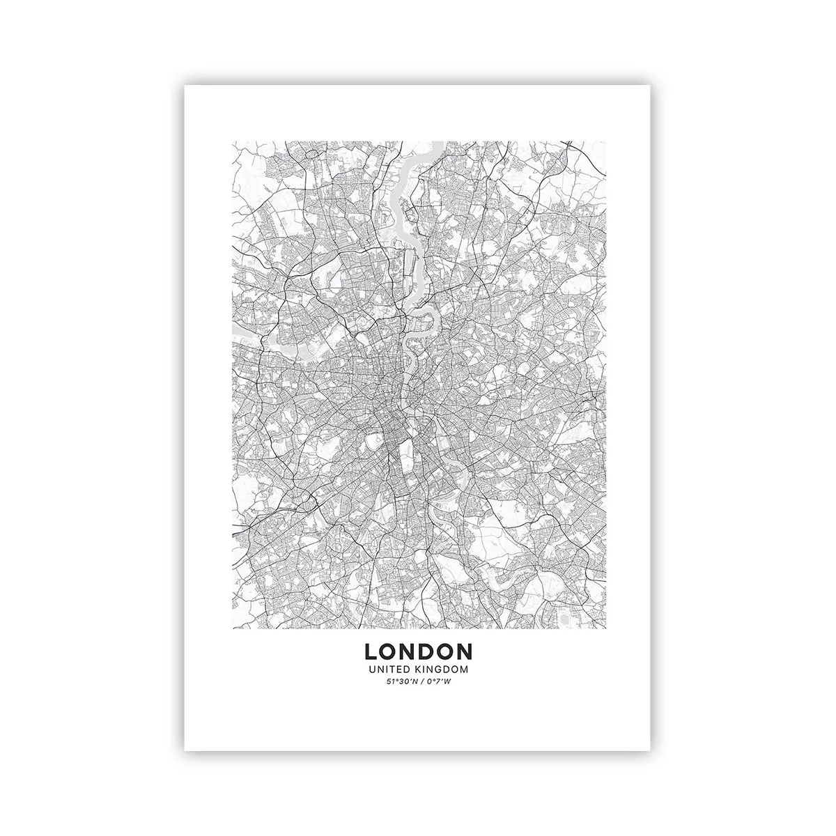 Plakat - Kort over Londons labyrint - 70x100 cm
