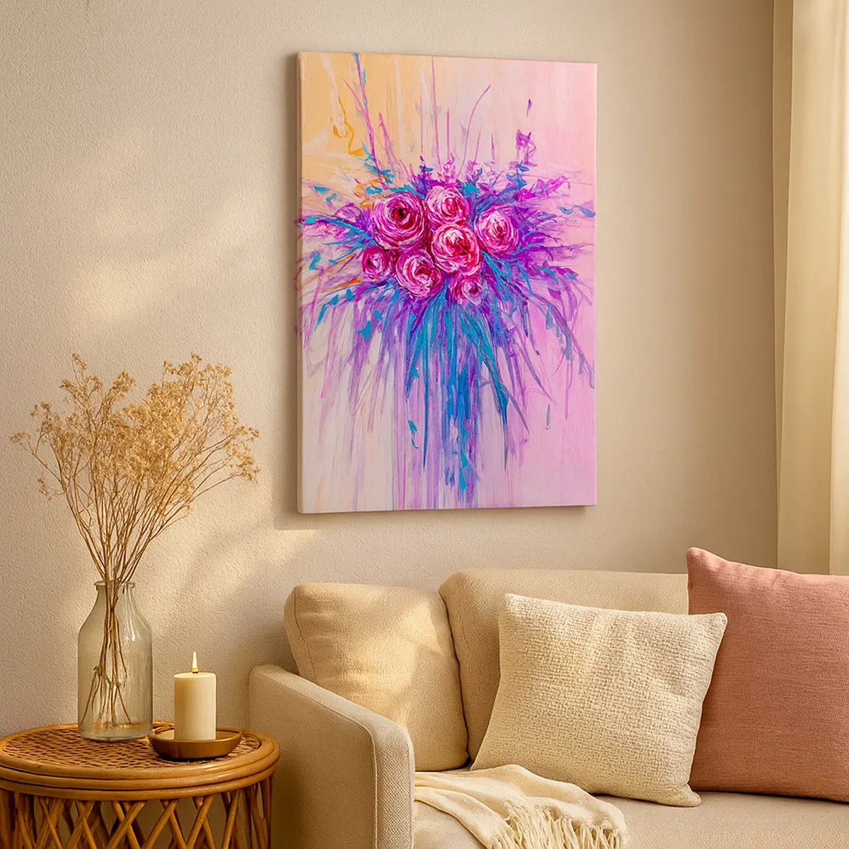 Lærredstryk - Billede på lærred - Rose springvand - 50x70 cm