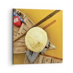 Lærredstryk - Billede på lærred - Livet på den gule flod - 70x70 cm