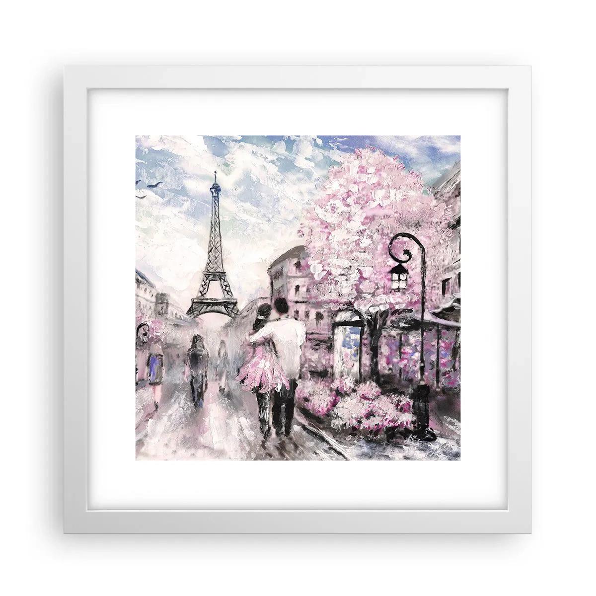 Plakat i hvid ramme - Hvis du bliver forelsket, er det kun i... - 30x30 cm