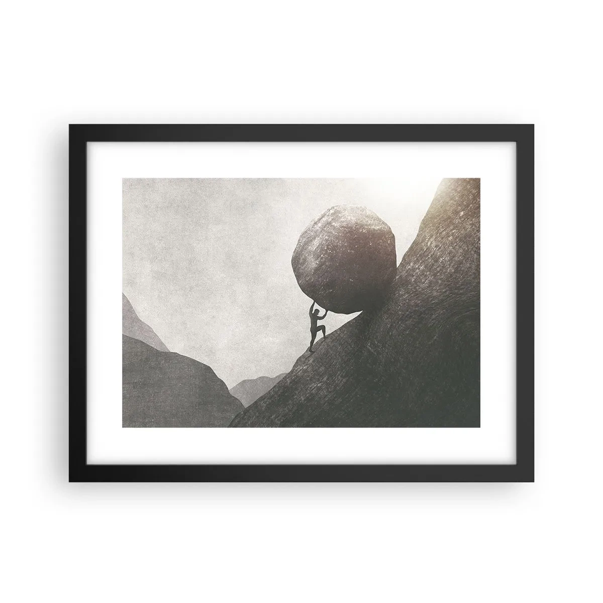 Plakat i sort ramme - Jeg tror mod al forventning - 40x30 cm