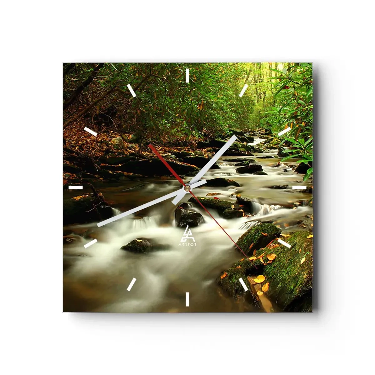 Vægur, Uret - Som flydende sølv - 30x30 cm