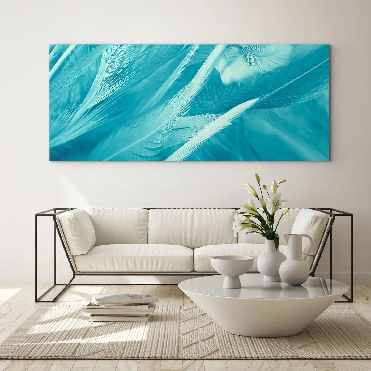 Billede på glas - At drukne i fluff - 160x50 cm
