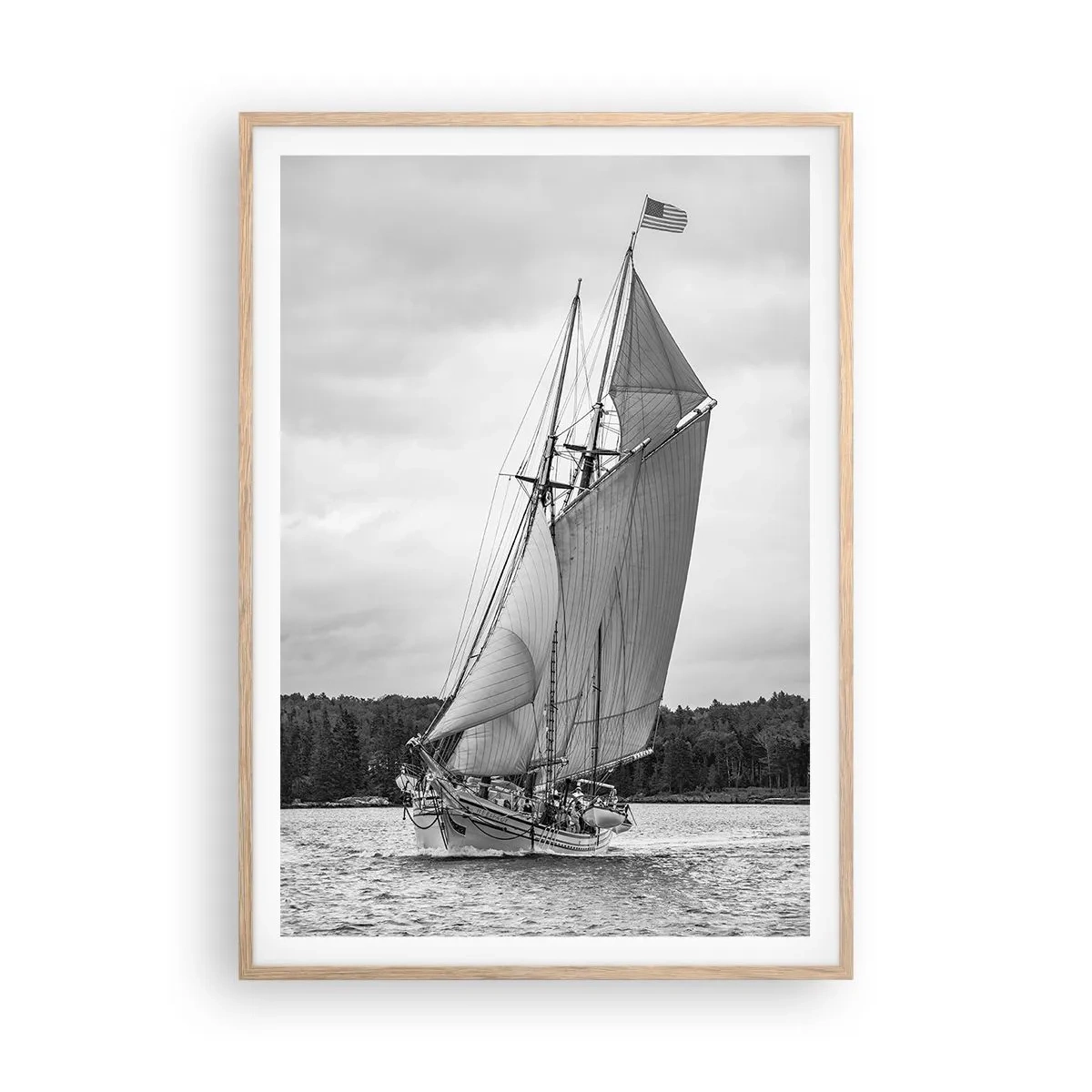 Plakat i ramme af lyst egetræ - Brødre af vinden - 70x100 cm