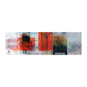Prøve Fototapet Premium Canvas - Glødende komposition - Stykke, Abstraktion, Industriel - 100x30 cm