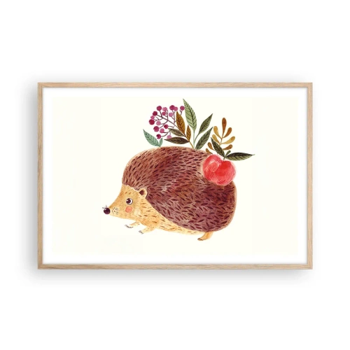 Plakat i ramme af lyst egetræ - Og du kan allerede lide mig - 91x61 cm