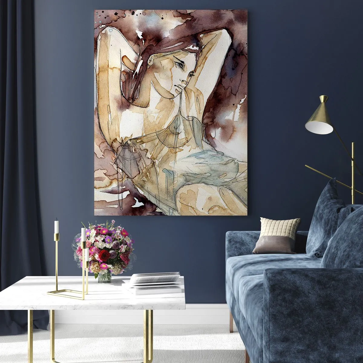 Billede på glas - I stemning af lilla - 50x70 cm