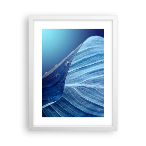Plakat i hvid ramme - Skjulte dråber af blåt - 30x40 cm