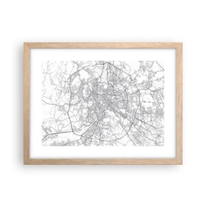 Plakat i ramme af lyst egetræ - Romersk cirkel - 40x30 cm