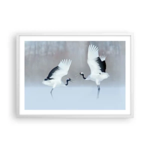 Plakat i hvid ramme - Danser i tågen - 70x50 cm