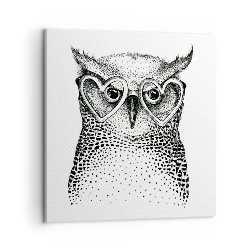 Lærredstryk - Billede på lærred - Klogt og med kærlighed - 50x50 cm