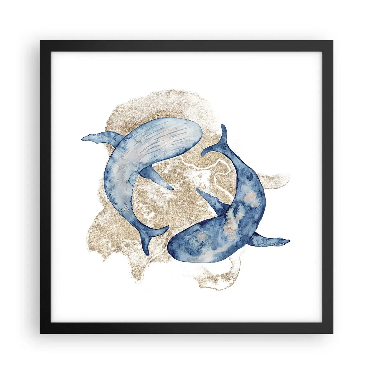 Plakat i sort ramme - Venskab eller kærlighed? - 40x40 cm