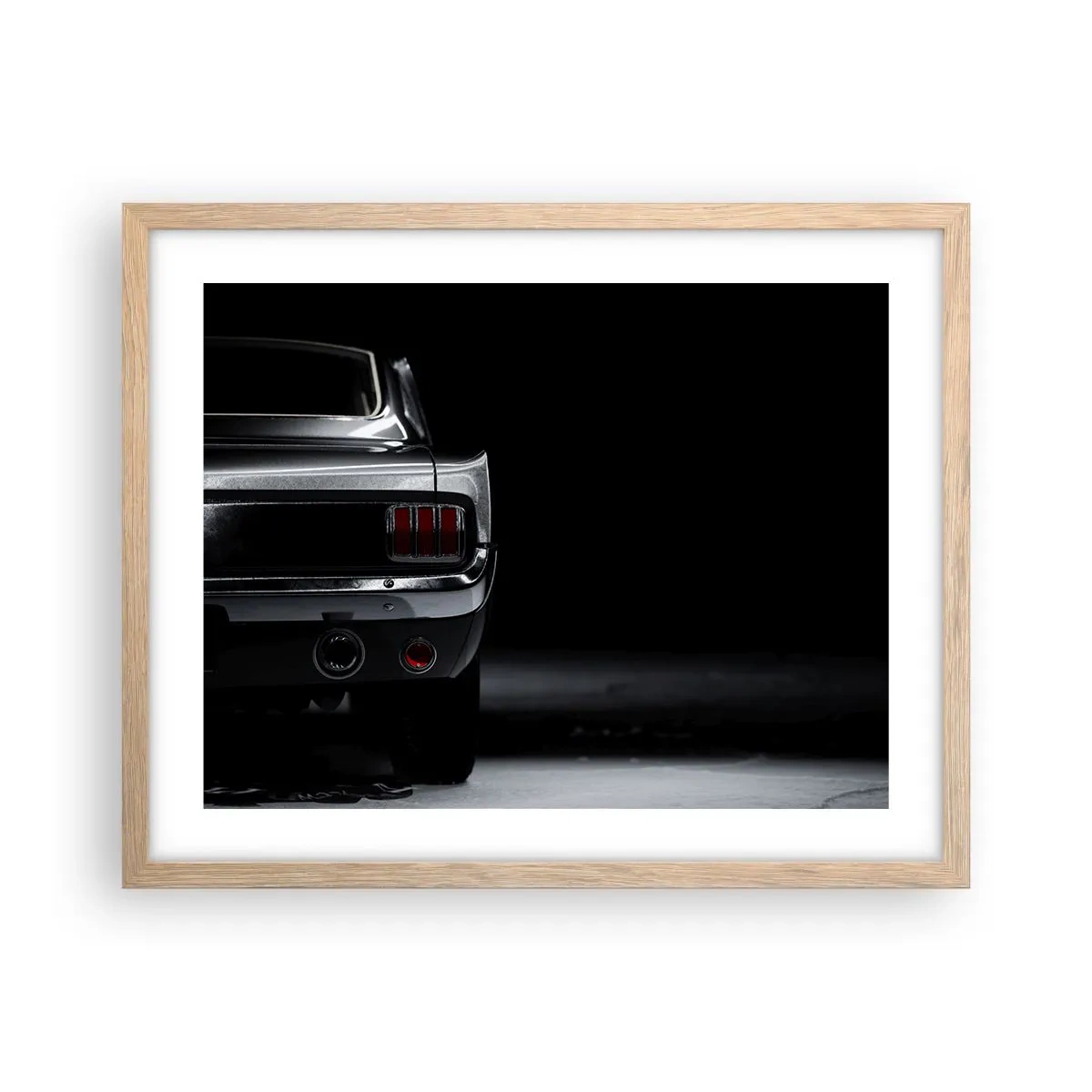 Plakat i ramme af lyst egetræ - Klassisk charme - 50x40 cm