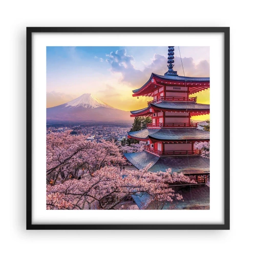 Plakat i sort ramme - Essensen af den japanske ånd - 50x50 cm