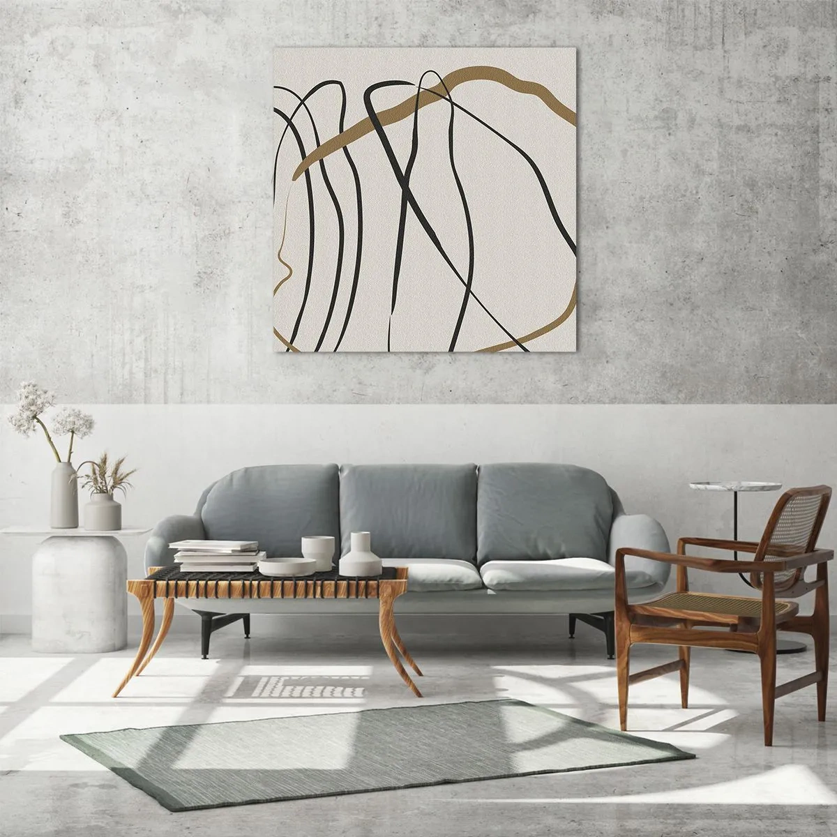 Billede på glas - Komposition - dans i besiddelse - 70x70 cm