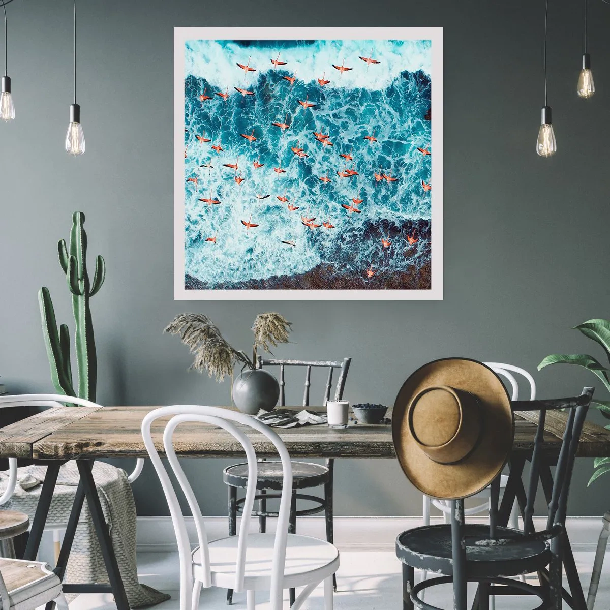Plakat - Parade ved havet - 40x40 cm
