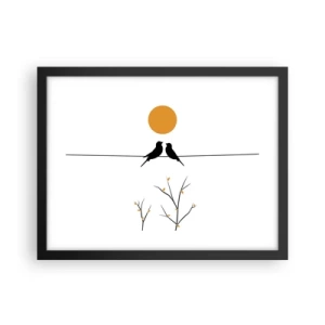 Plakat i sort ramme - Nattergal - 40x30 cm