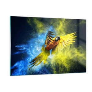Billede på glas - I det blå-gyldne støv - 120x80 cm