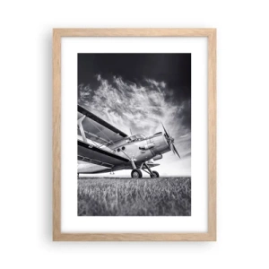 Plakat i ramme af lyst egetræ - Den bevingede vandringsmand - 30x40 cm