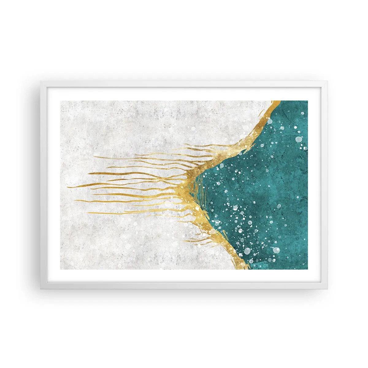 Plakat i hvid ramme - Gyldent tidevand - 70x50 cm