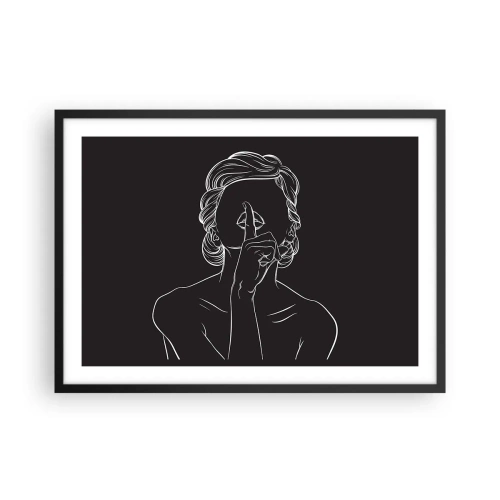 Plakat i sort ramme - Skønhed blomstrer i stilhed - 70x50 cm
