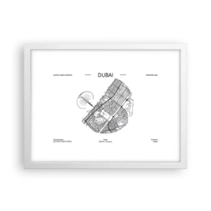 Plakat i hvid ramme - Dubais anatomi - 40x30 cm
