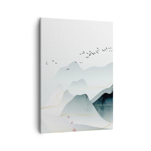 Lærredstryk - Billede på lærred - Over toppene - 50x70 cm