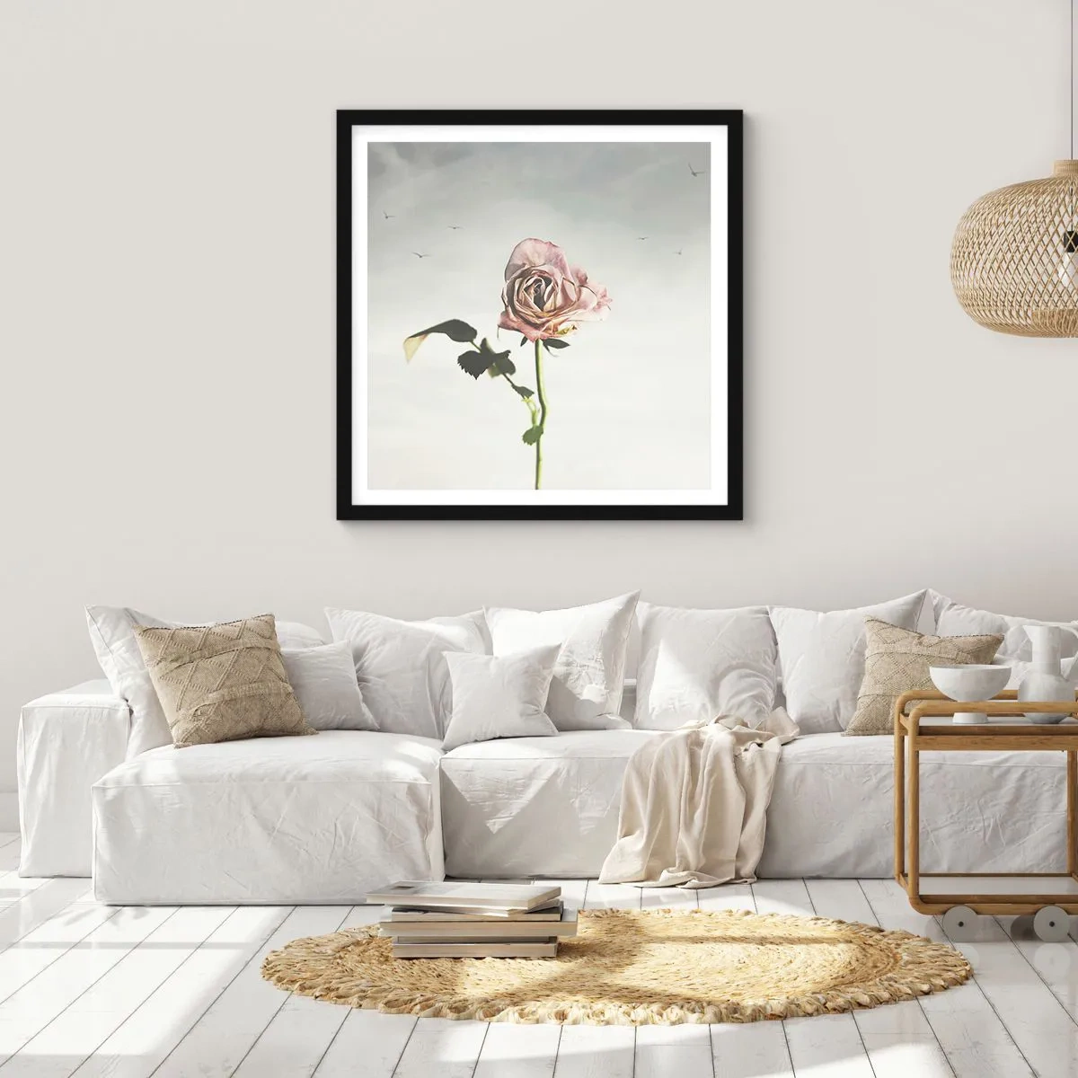 Plakat i sort ramme - Velkomst til foråret - 30x30 cm